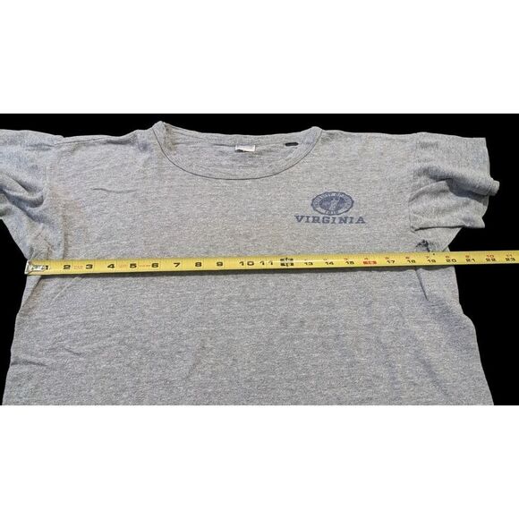 University Of Virginia Medium Heather Gray T Shirt Perfect Wear Vintage 70s - Picture 9 of 10